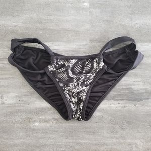 Black Grey Snakeskin LMG Bikini Bottoms